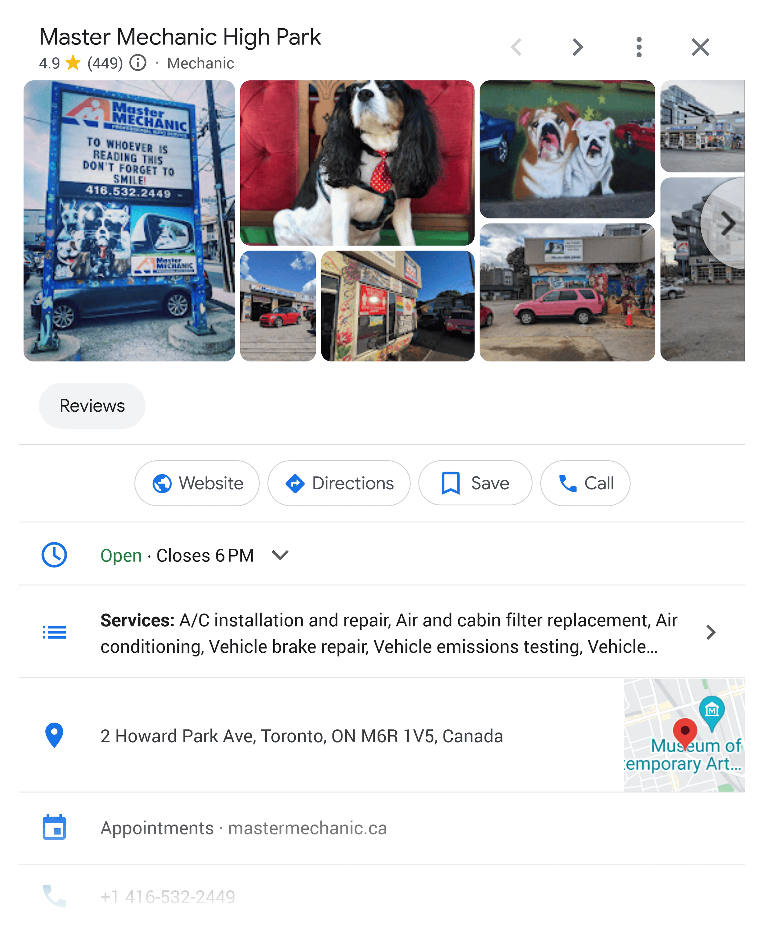 Google SERP – GBP listing