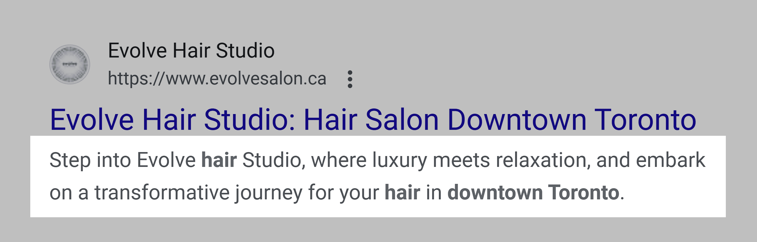 Keywords in meta description