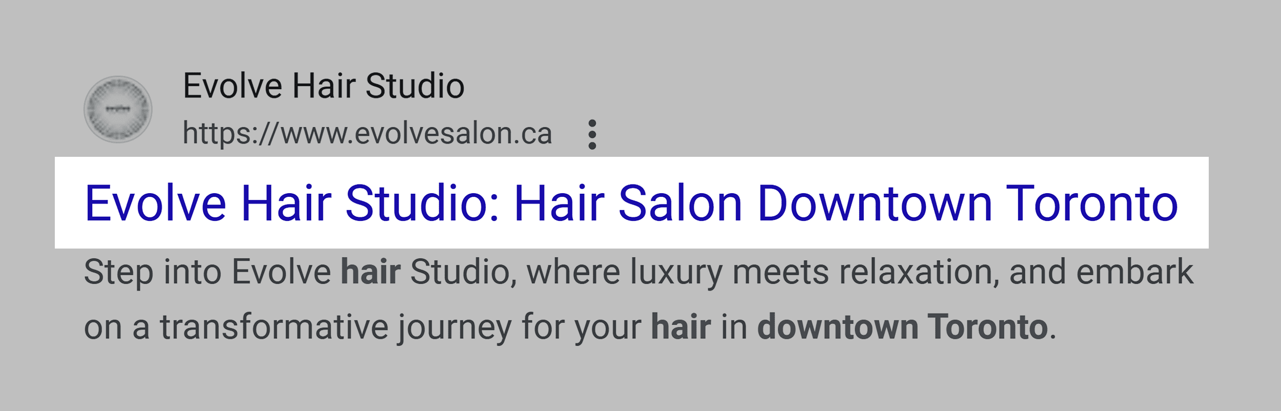 Keywords in title tag