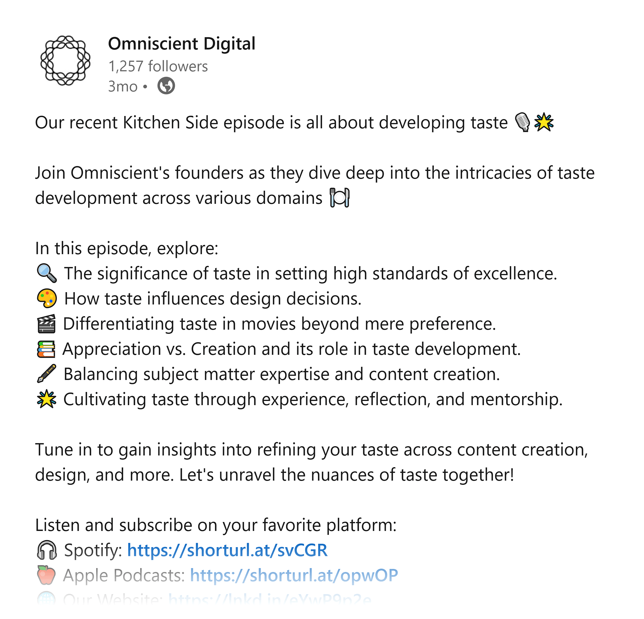 LinkedIn – Omniscient Digital – Post