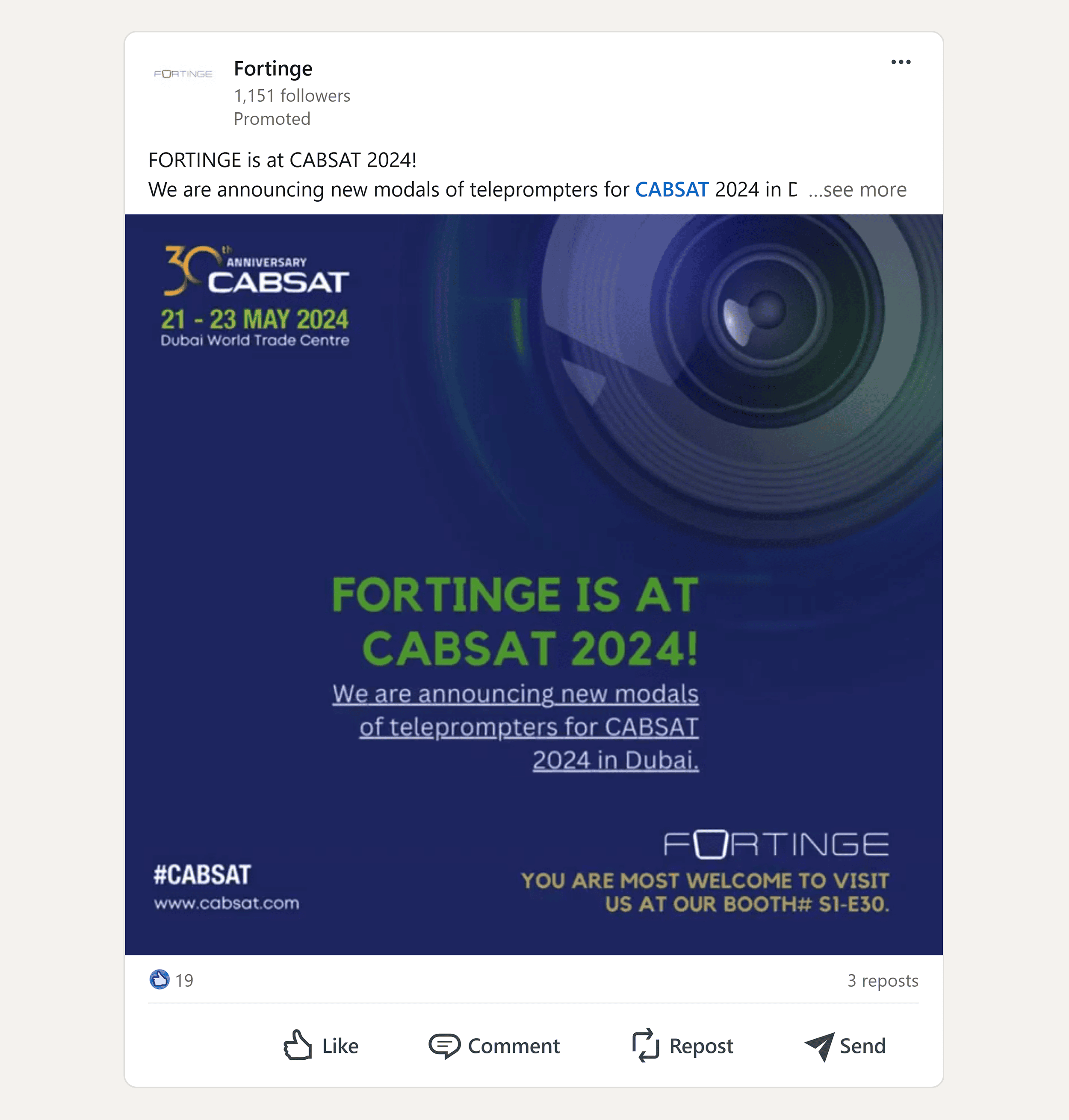 LinkedIn – Promoted content