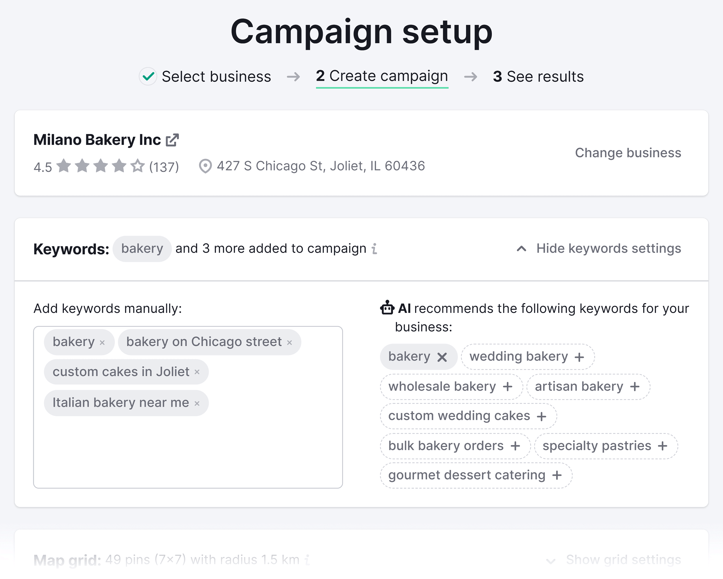 Map Rank Tracker – Add keywords