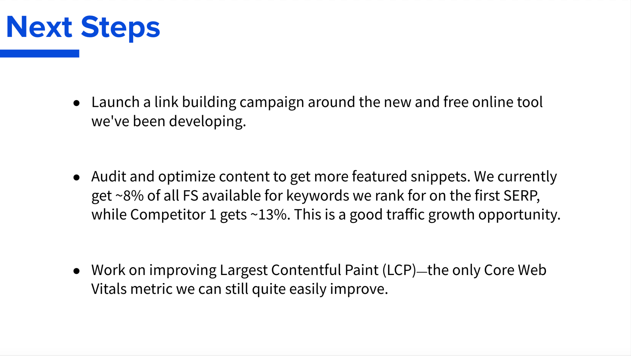 Steal Our SEO Report Template (Inspired by SEO Experts) | Next Steps SEO report Template