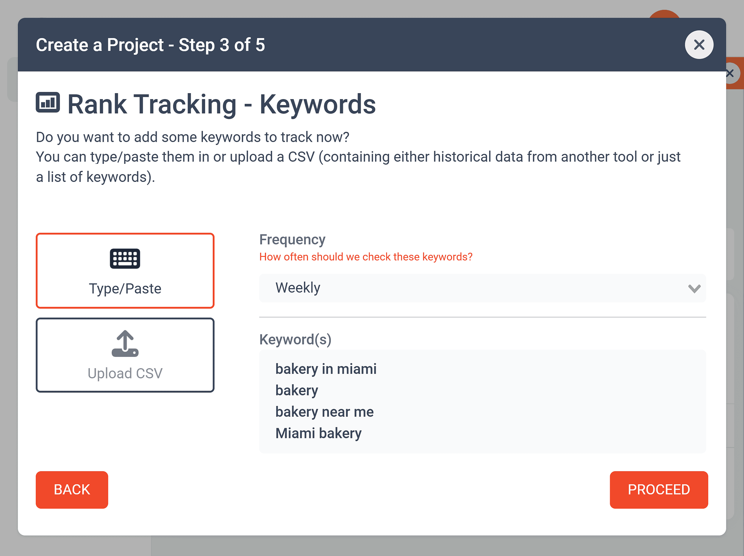 RankCaddy – Add keywords