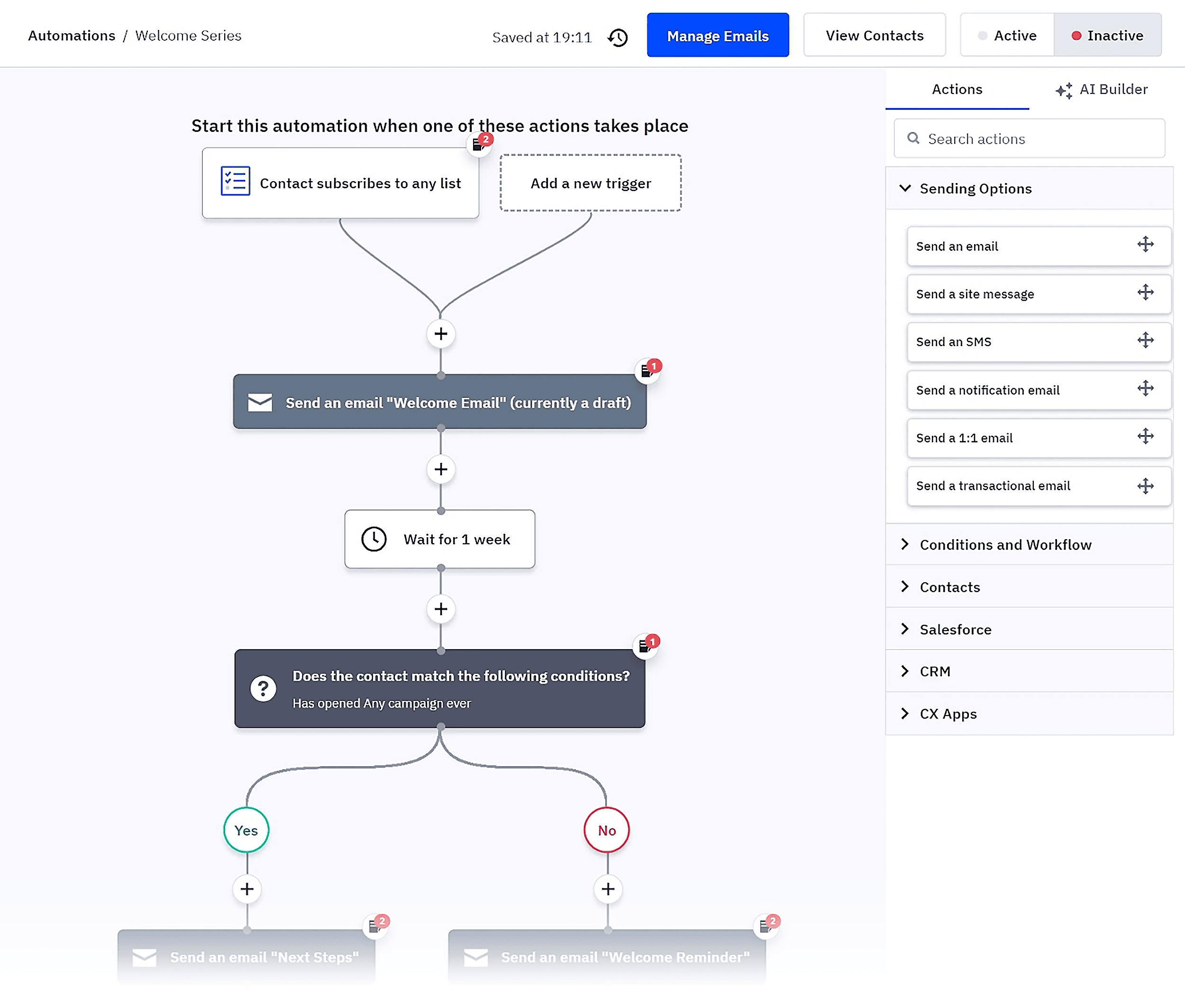ActiveCampaign – Automation builder