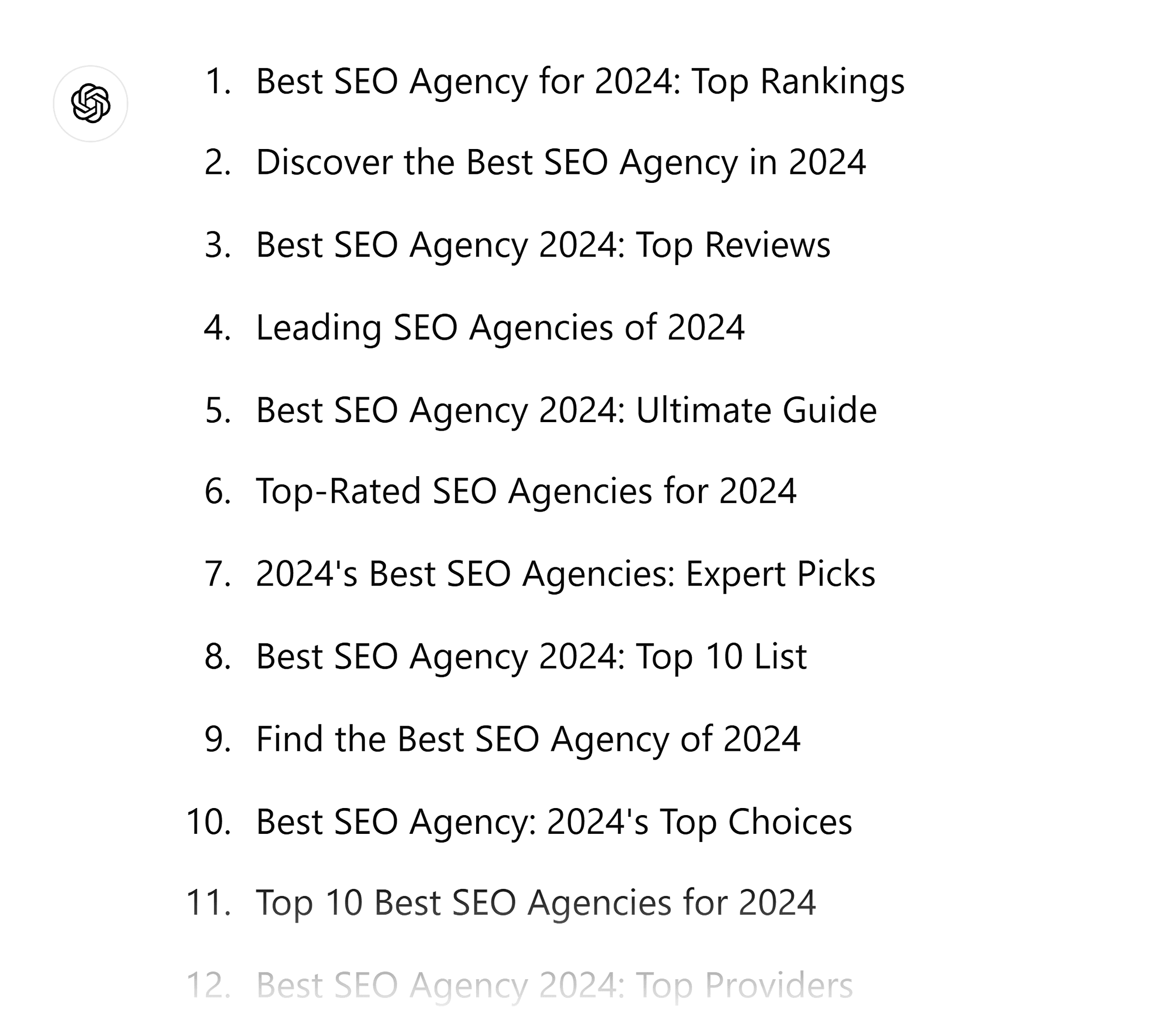 ChatGPT – Create tags – Output