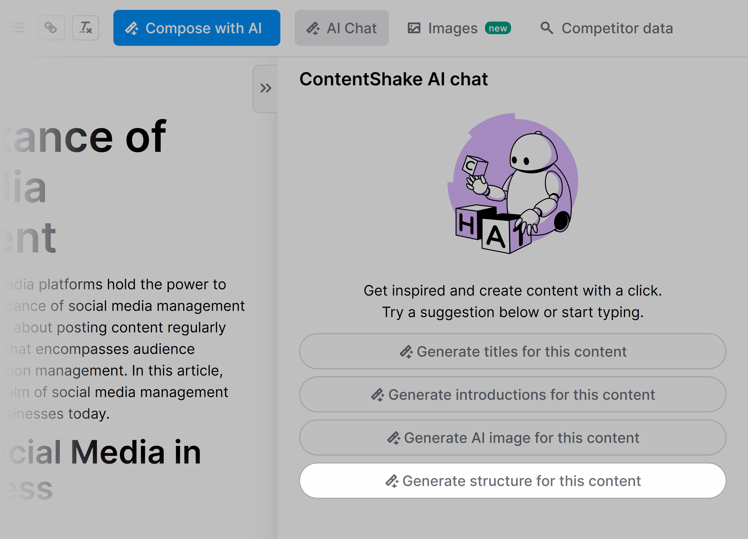 ContentShake – Generate structure