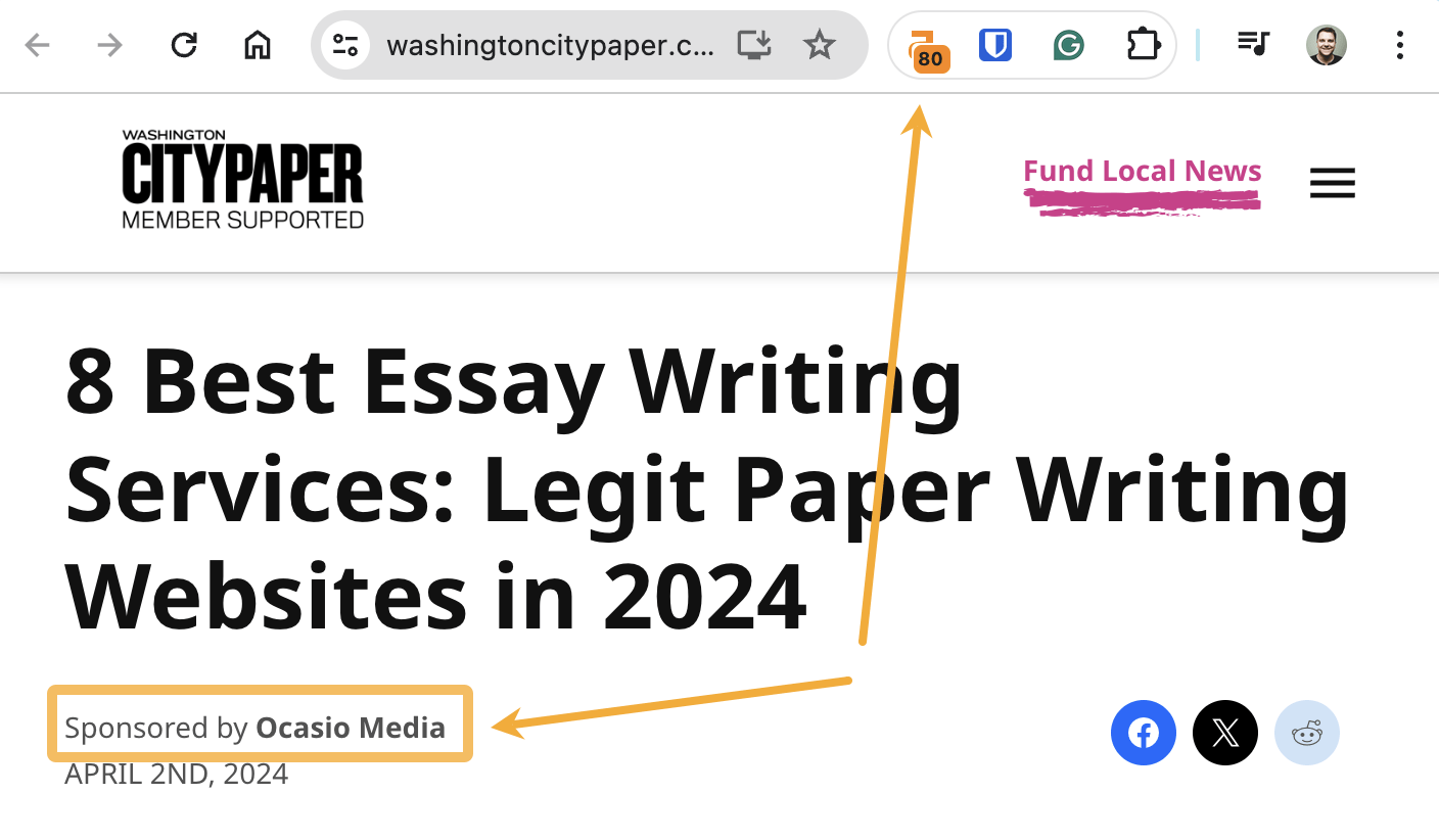 Parasite SEO Explained (It's Not Always Evil!) | Example of sponsored parasite content