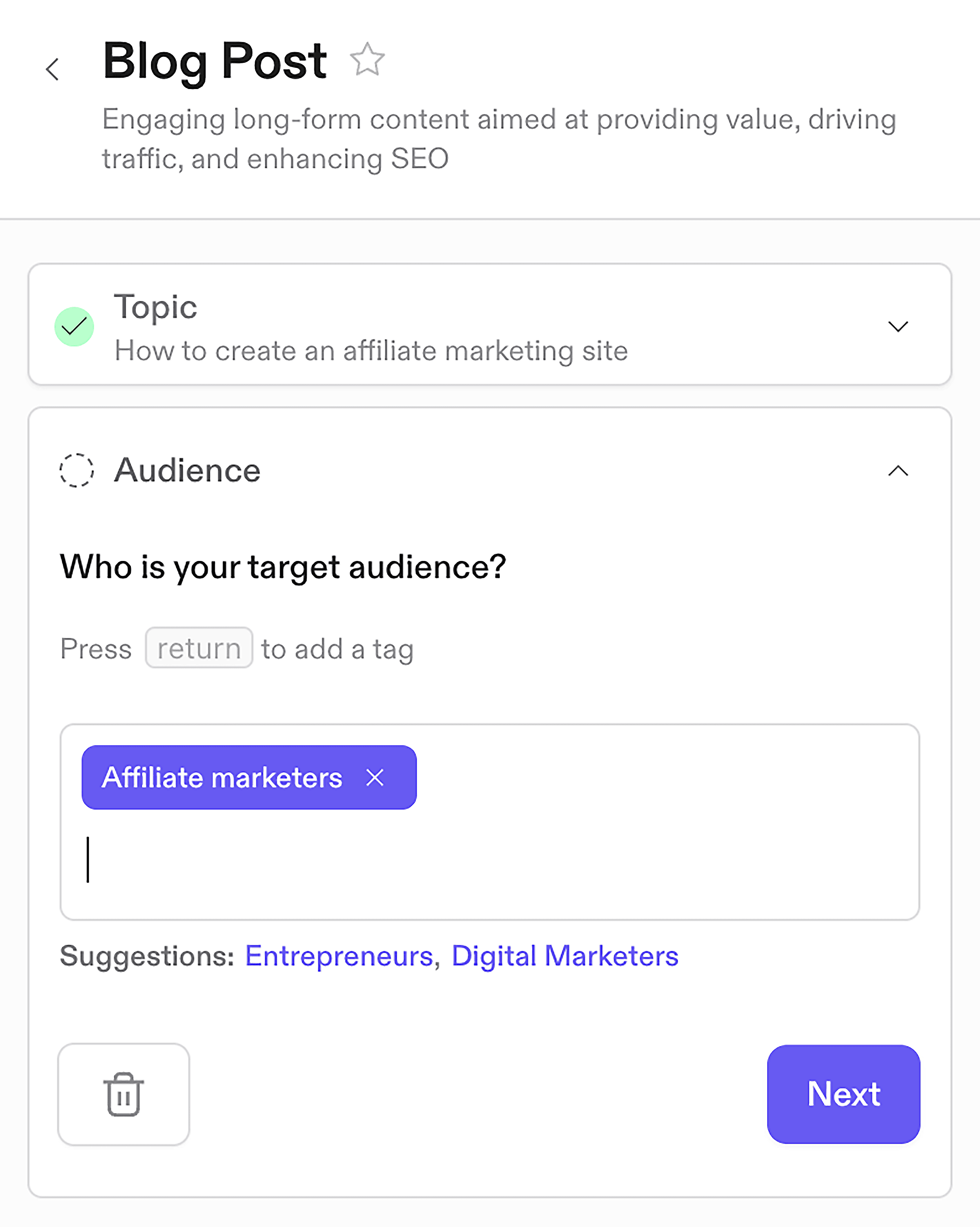 Jasper – Blog post template