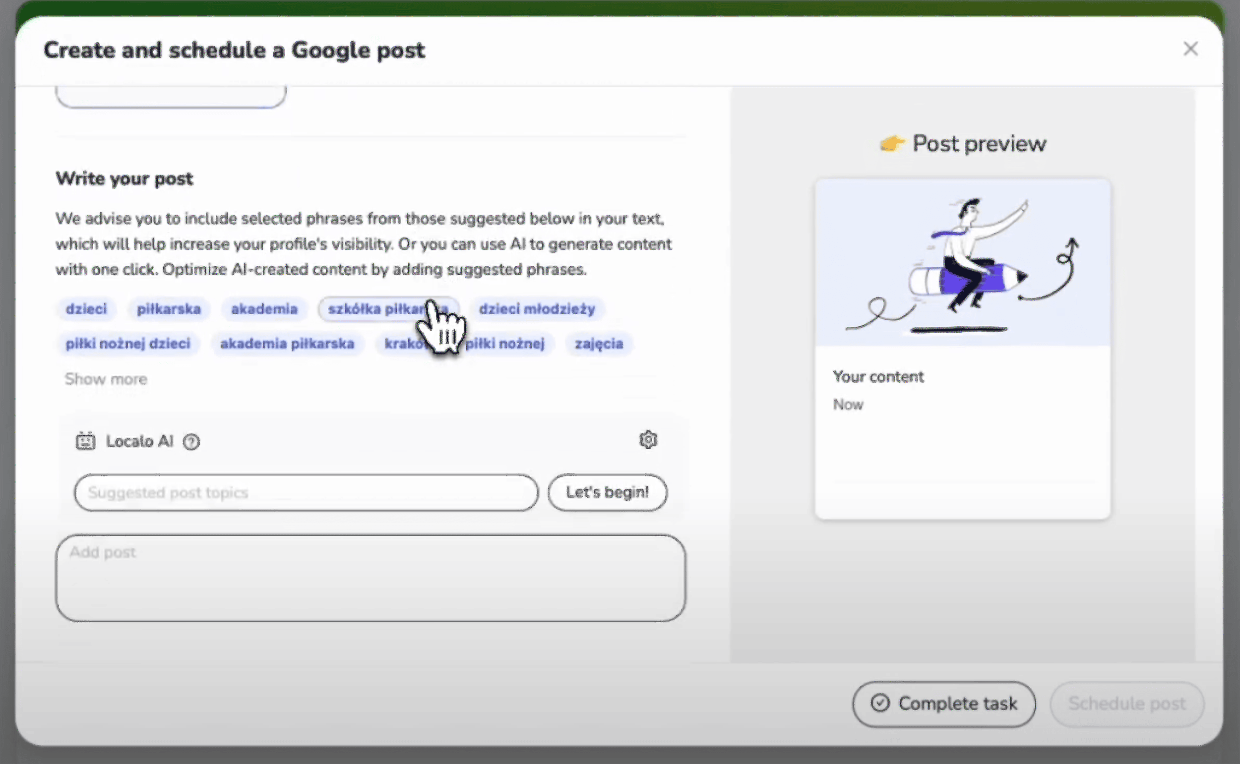 Localo – Create post