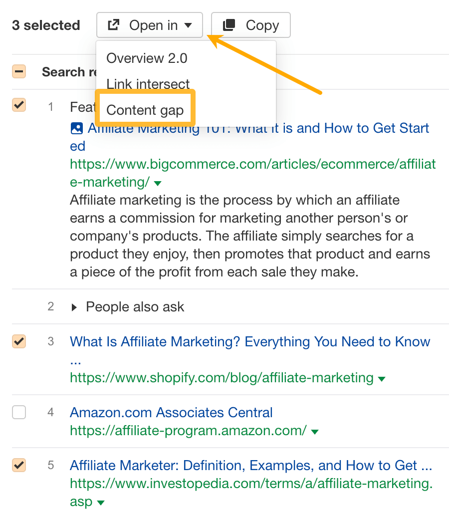 Repurposing Content: How to Get More Mileage From Your Existing Content | Open in content gap feature in Keywords Explorer