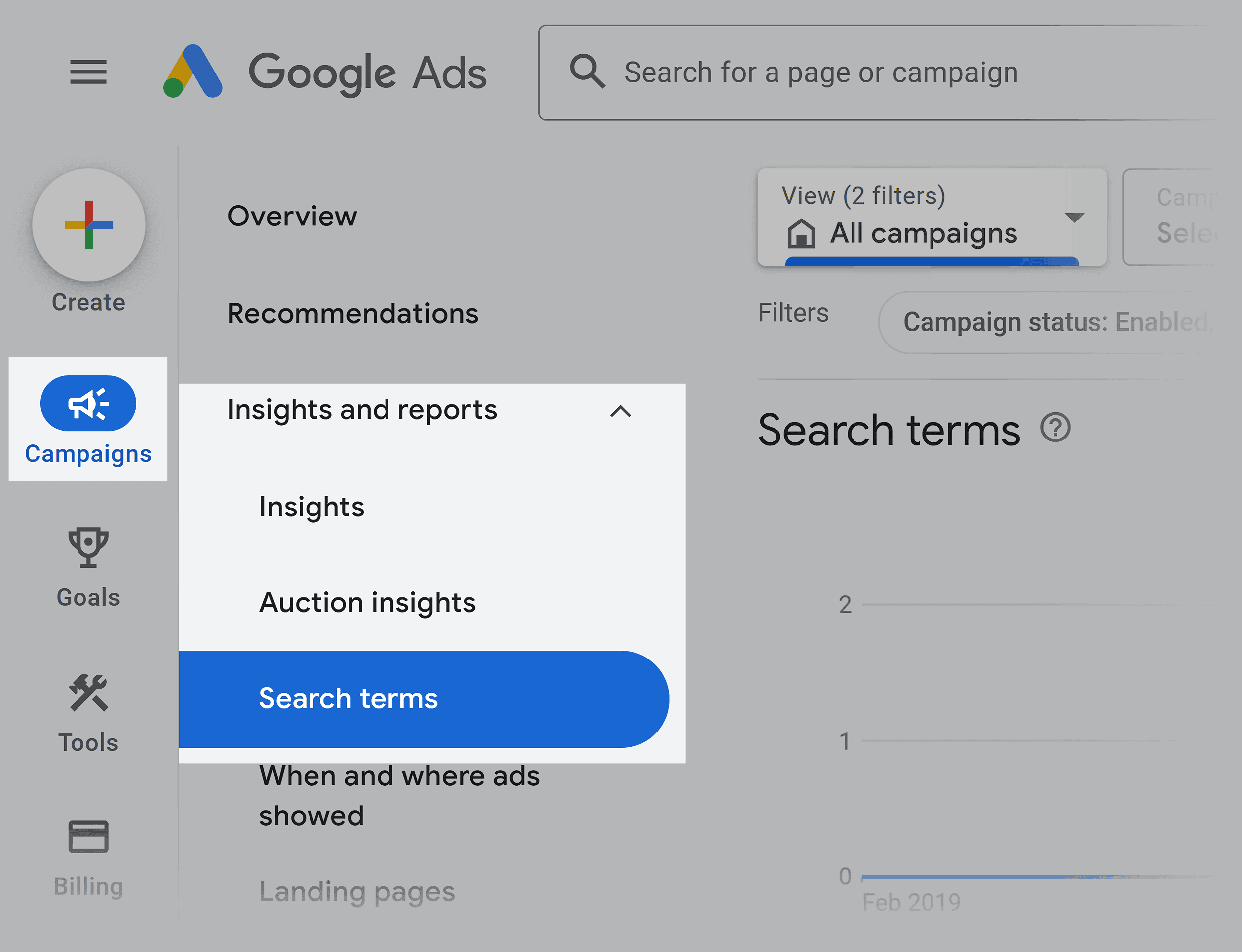 Google Ads – Search terms Google Ads – Search terms