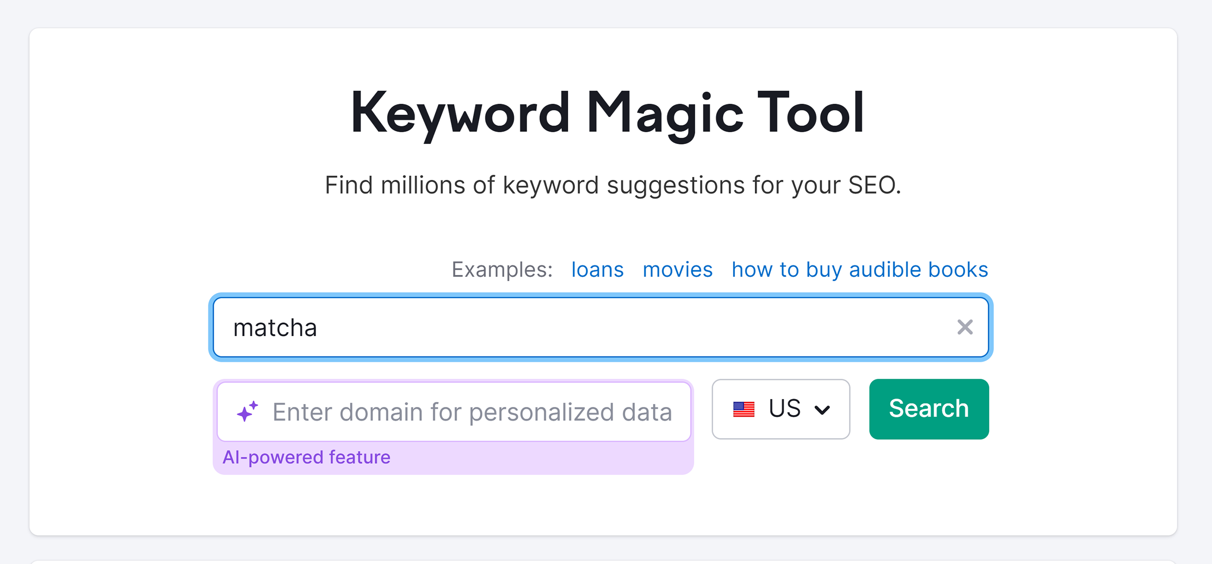 Keyword Magic Tool – Search – Matcha
