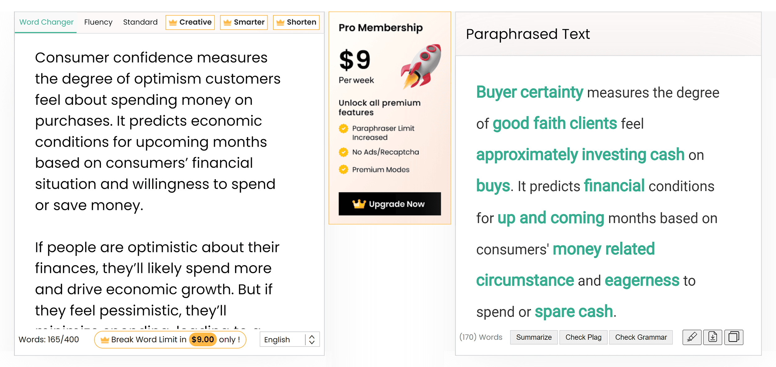 Paraphraser – Paraphrased highlighted text Paraphraser – Paraphrased highlighted text