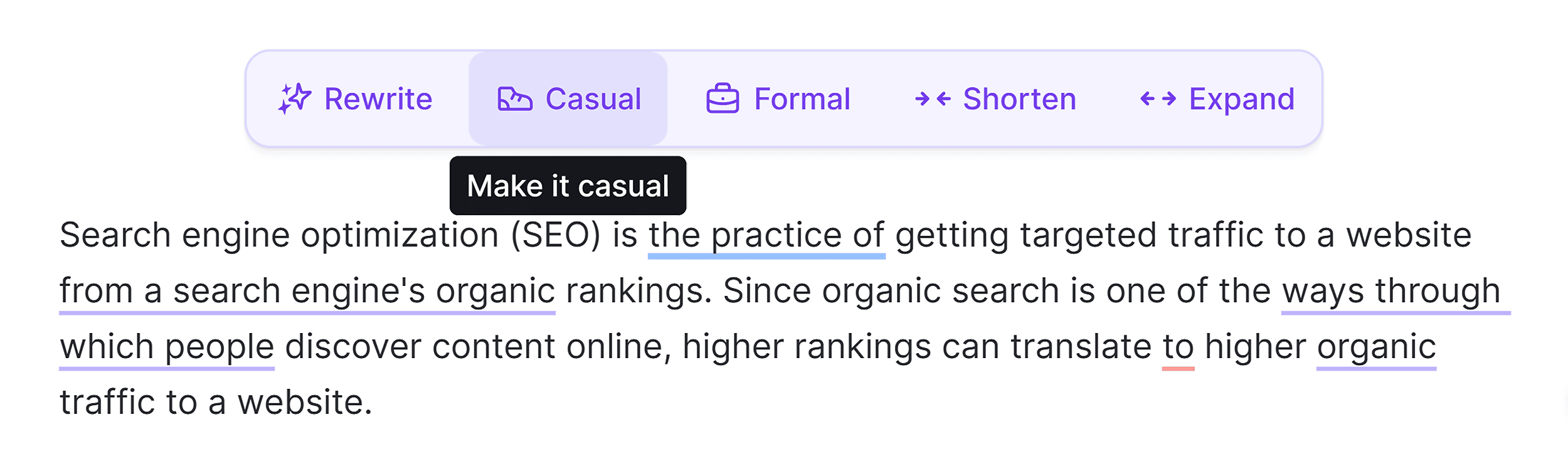 WordTune – Tone of voice WordTune – Tone of voice