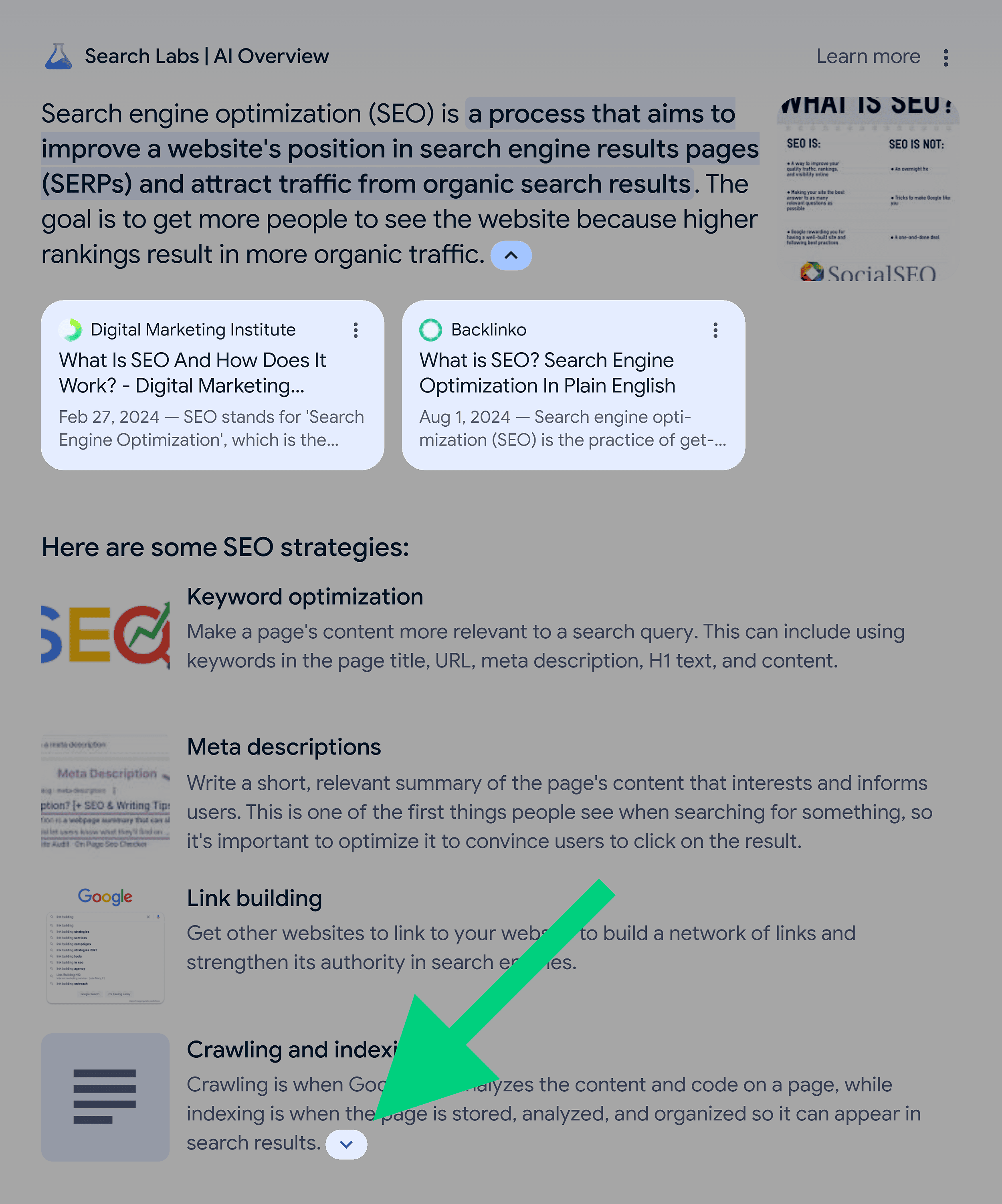 AI Overview – Link cards AI Overview – Link cards