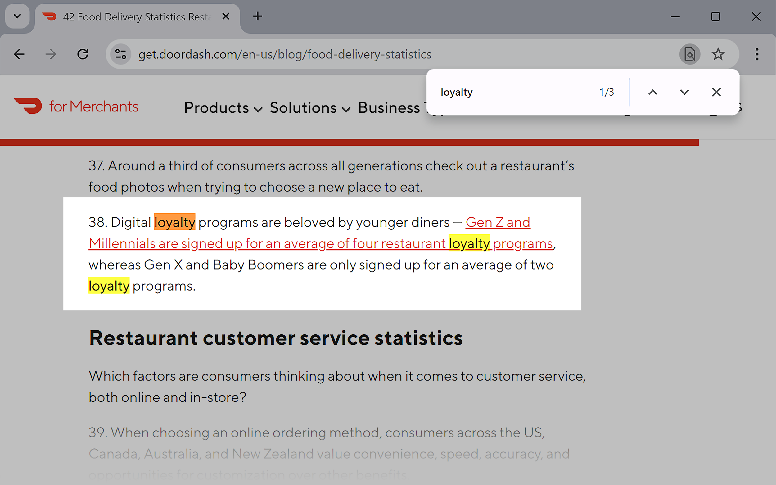 Browser search – Keyword highlight