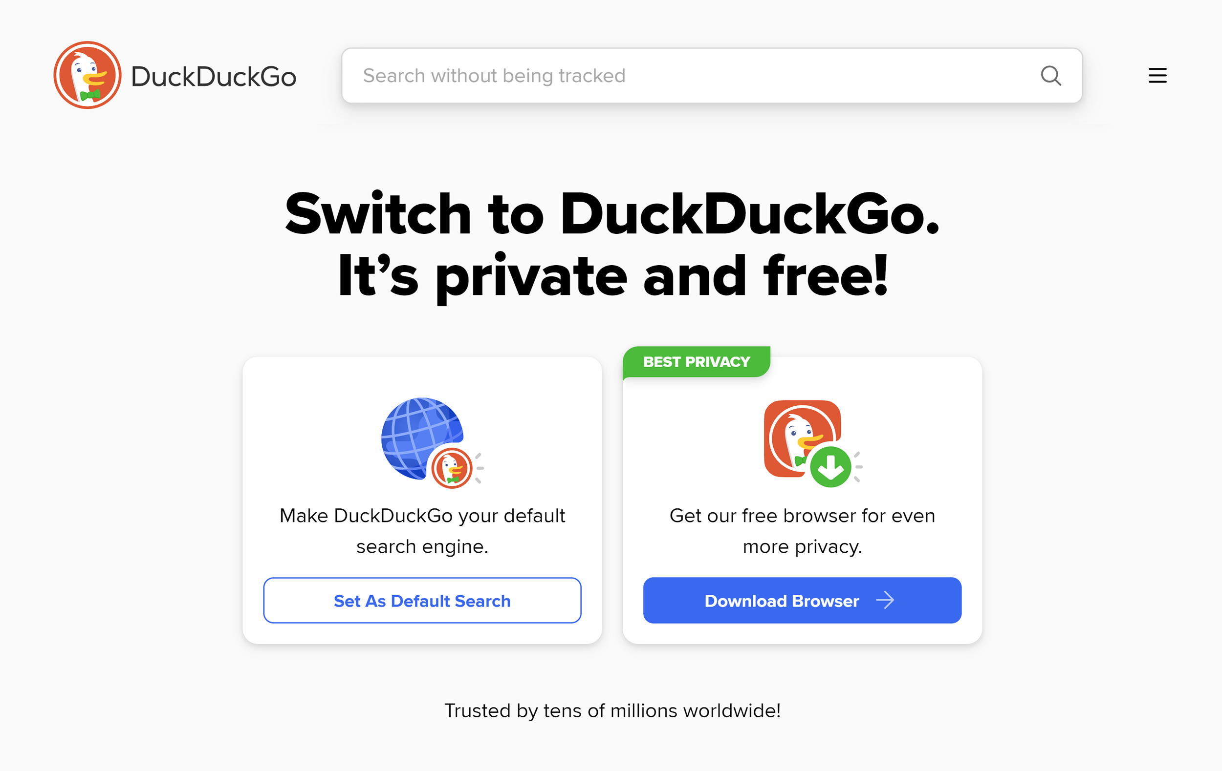 DuckDuckGo – Homepage DuckDuckGo – Homepage