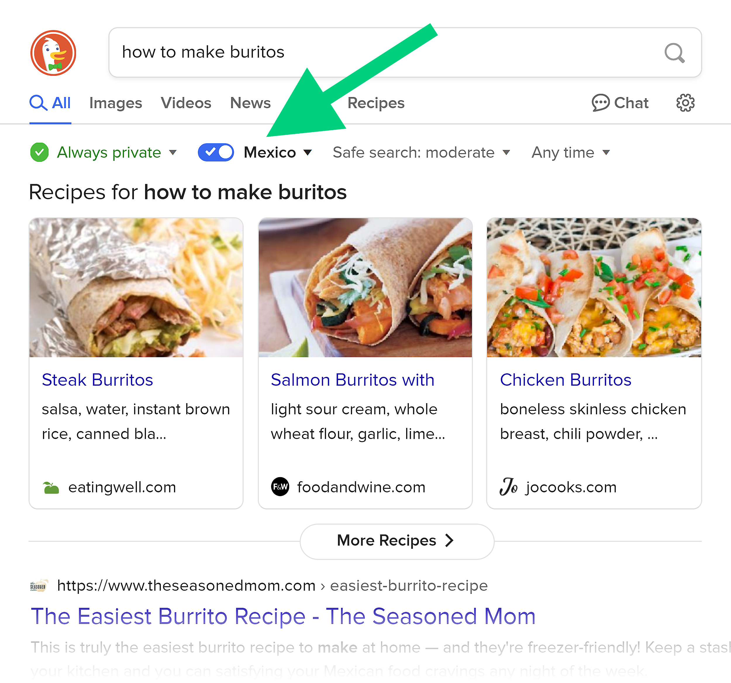 DuckDuckGo – Search results – Specific location DuckDuckGo – Search results – Specific location