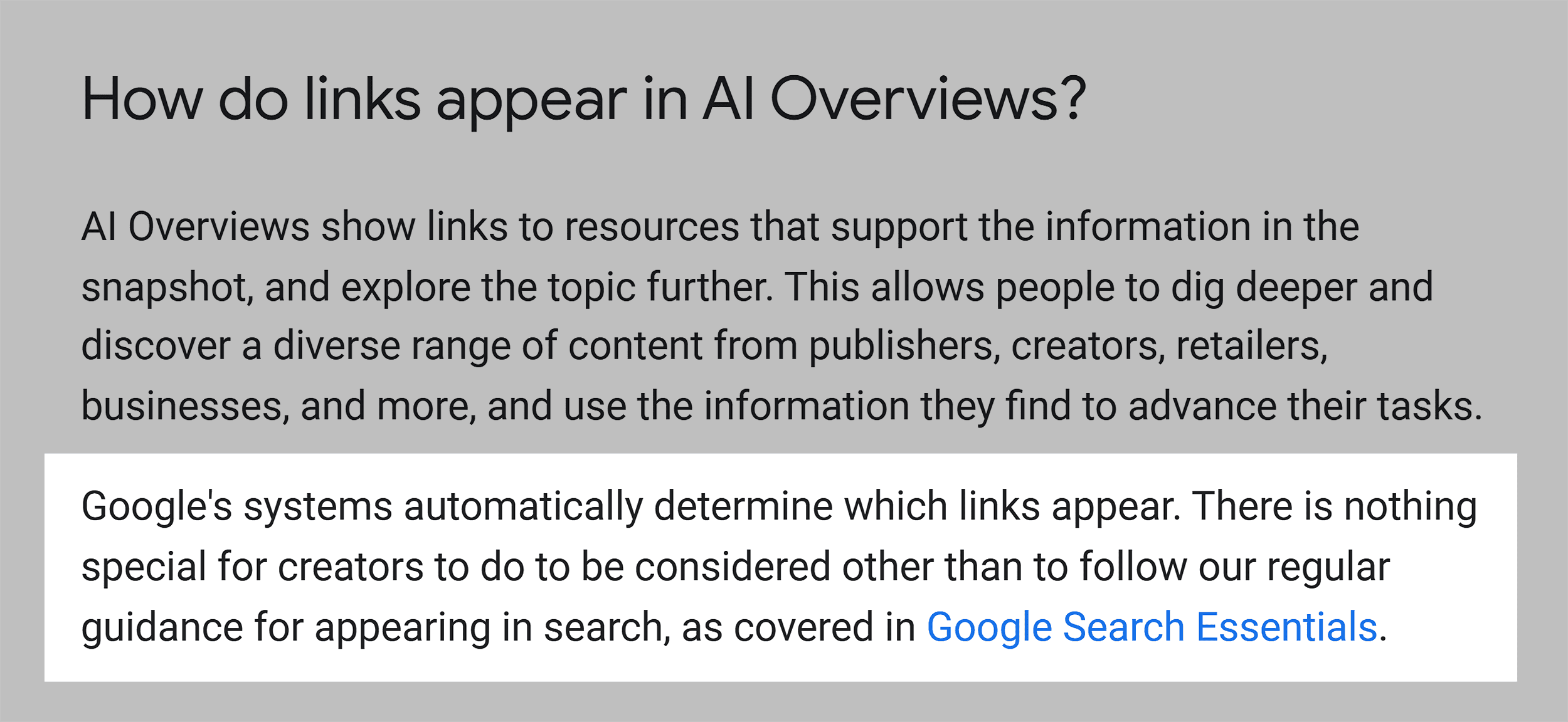 Google Search Central – AI Overviews appearance Google Search Central – AI Overviews appearance
