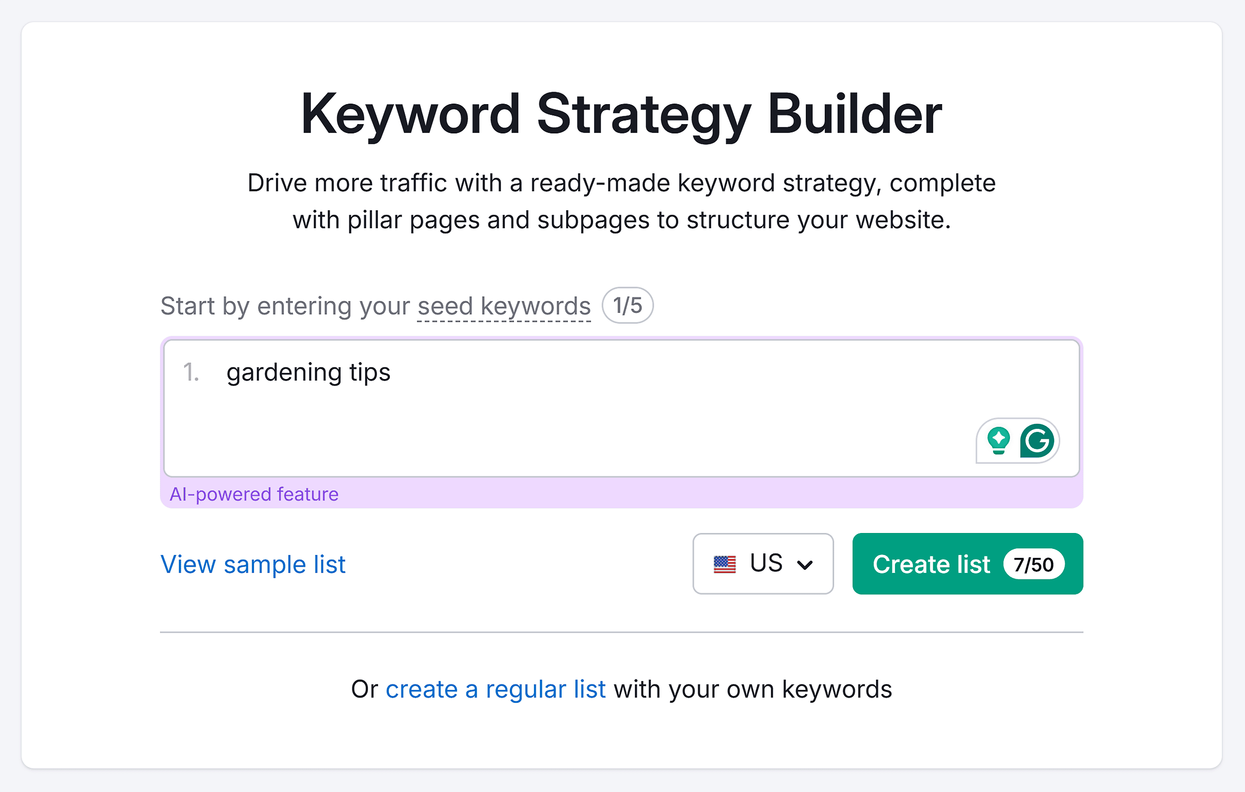 Keyword Strategy Builder – Search – Gardening tips Keyword Strategy Builder – Search – Gardening tips
