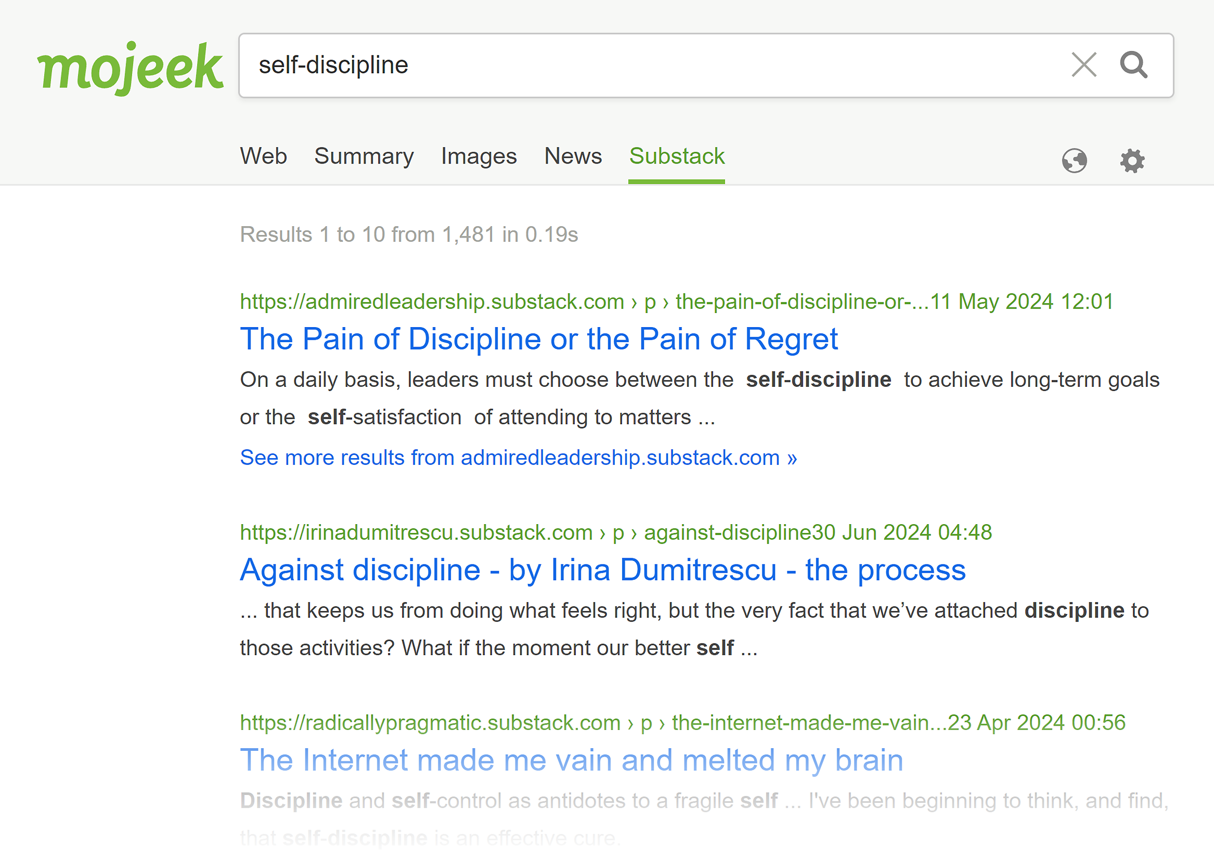 Mojeek – Substack option Mojeek – Substack option