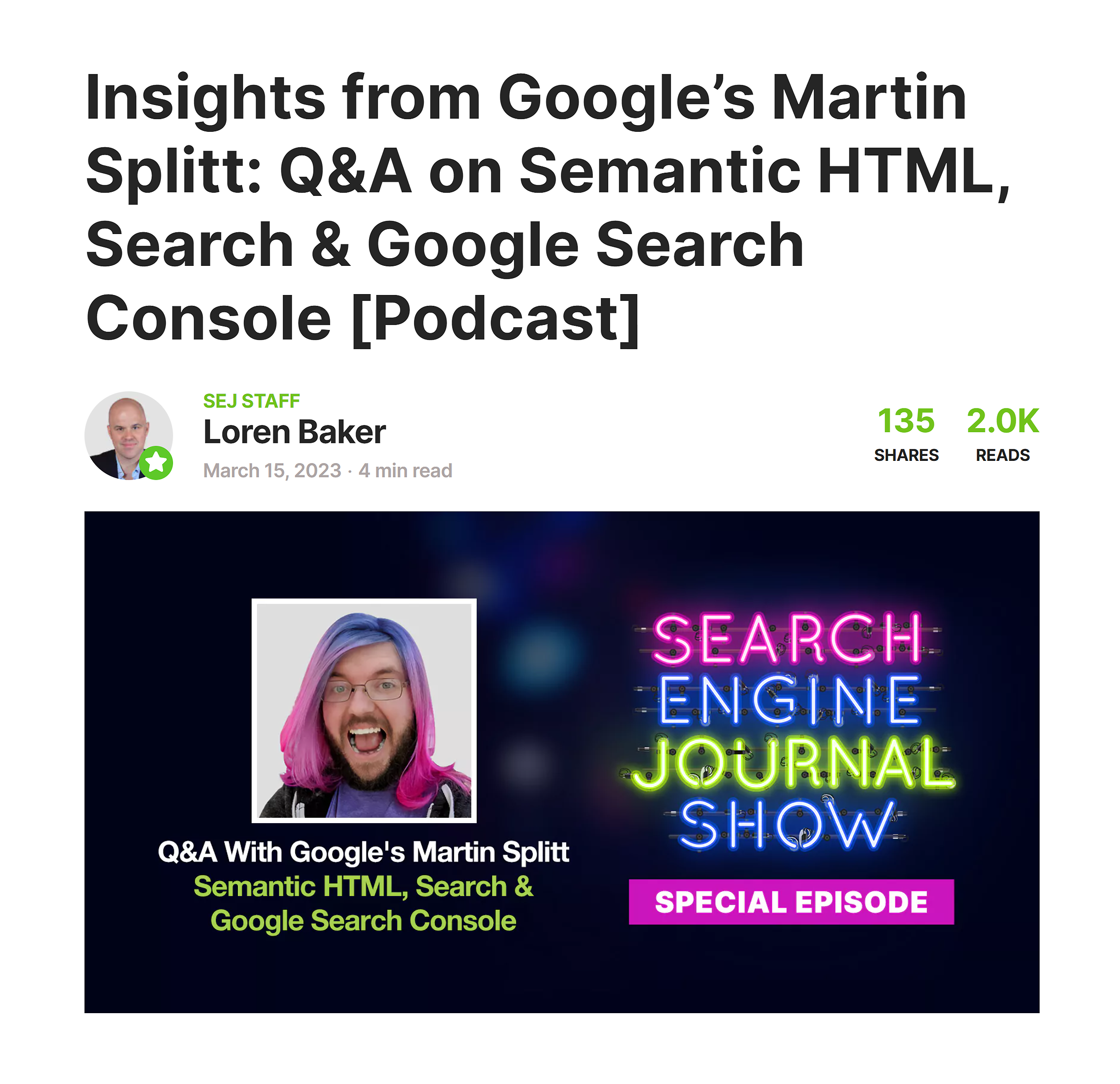 Search Engine Journal Show – Special episode Search Engine Journal Show – Special episode
