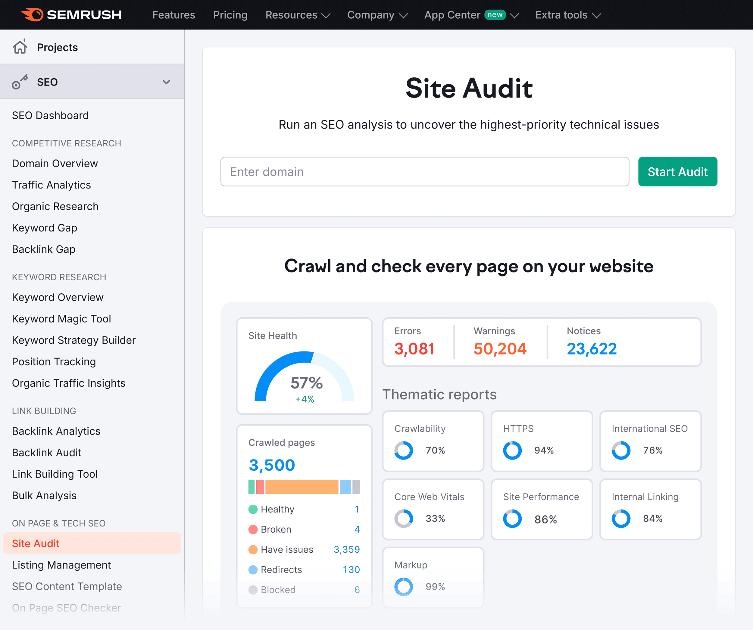 Semrush – Site Audit – Homepage Semrush – Site Audit – Homepage