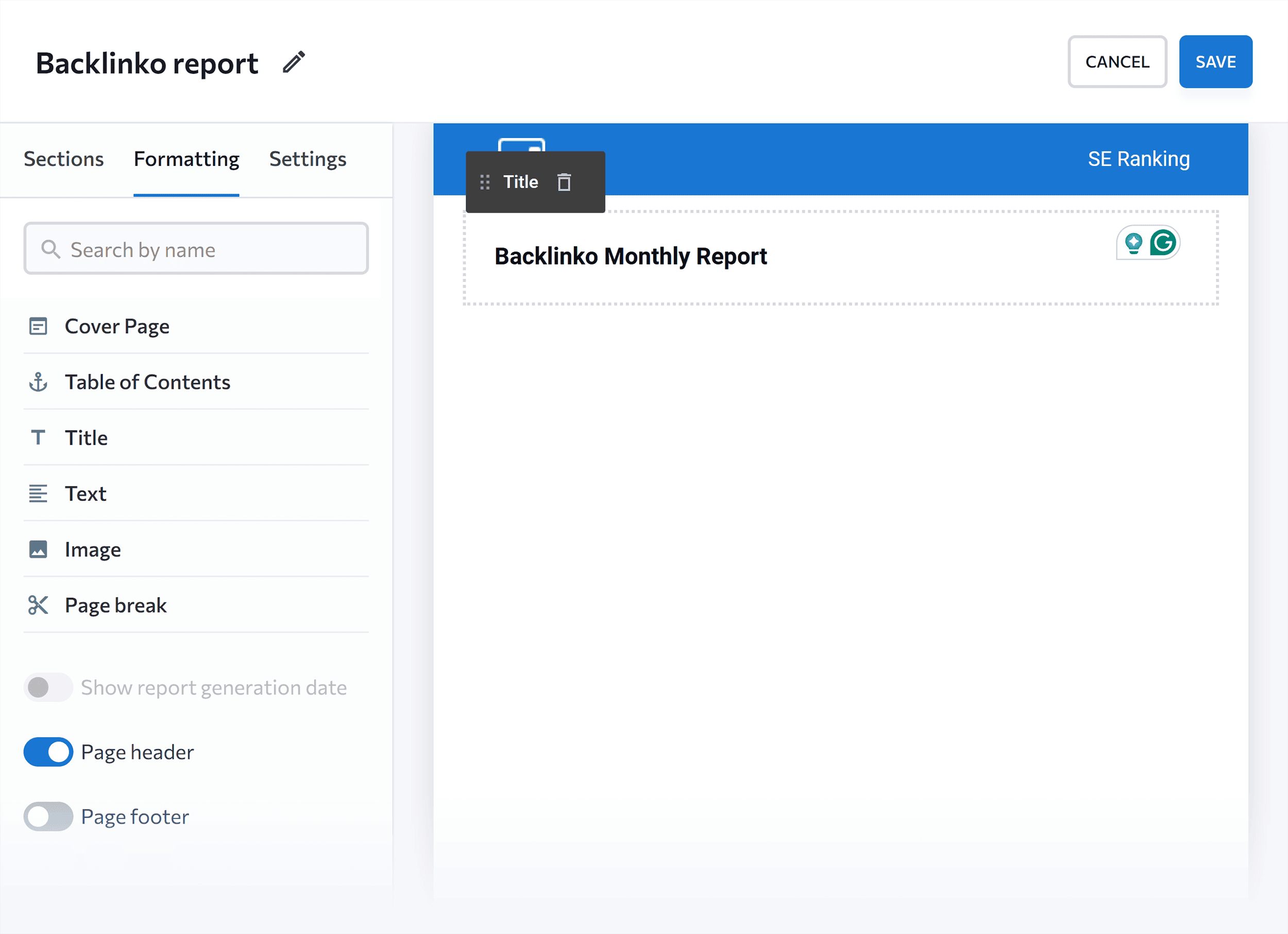 SE Ranking – Report – Add title SE Ranking – Report – Add title