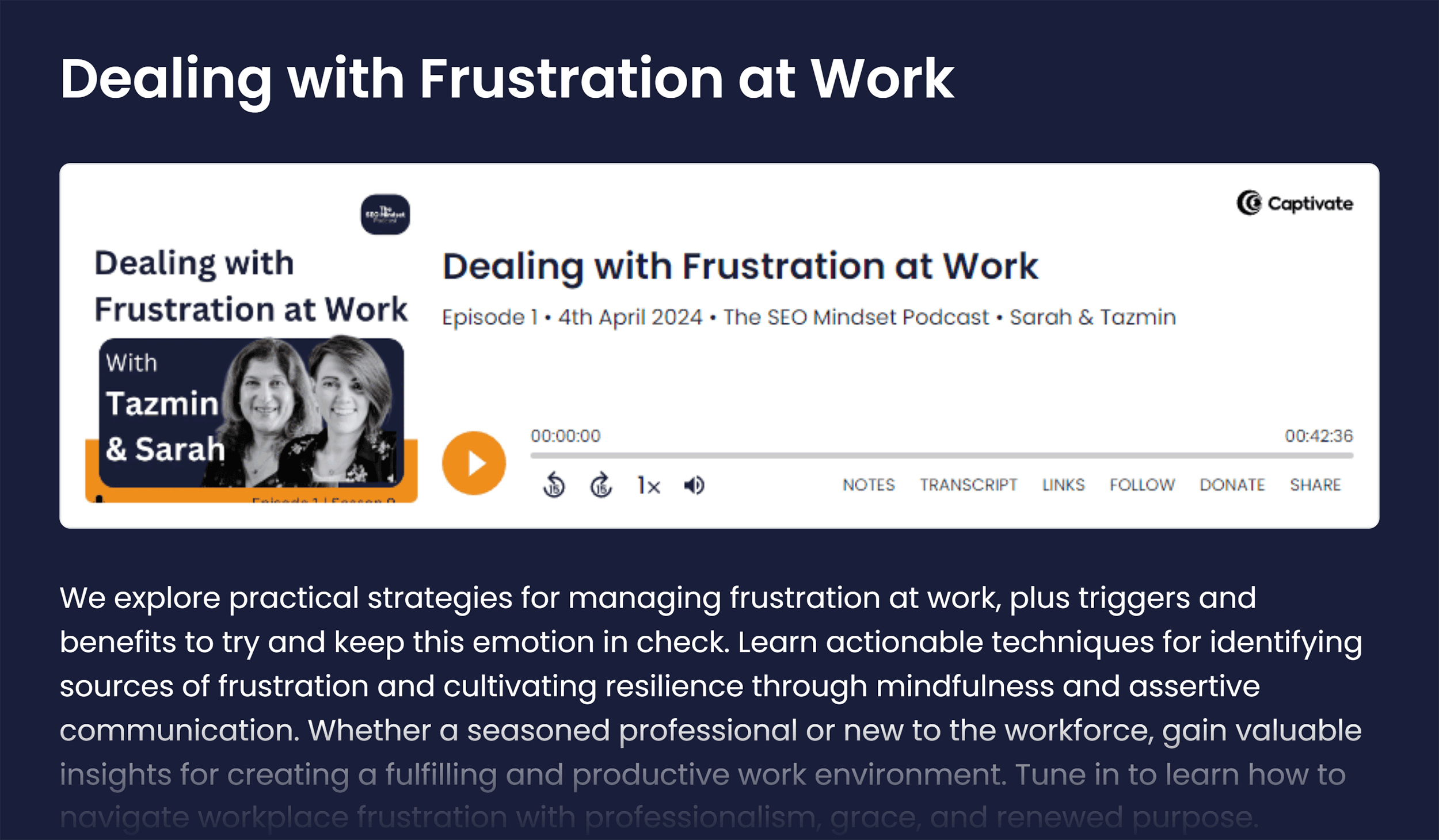 The SEO Mindset – One episode The SEO Mindset – One episode