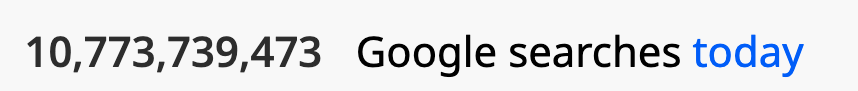 SXO Explained: How to Adapt to the New Era of Search | 10,773,739,473 Google searches occurred on the day this image was taken.