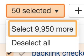 Advanced SEO: My Top 8 Tactics Shared By 107 SEOs | Ahrefs' feature allowing a selection of up to 10,000 keywords.