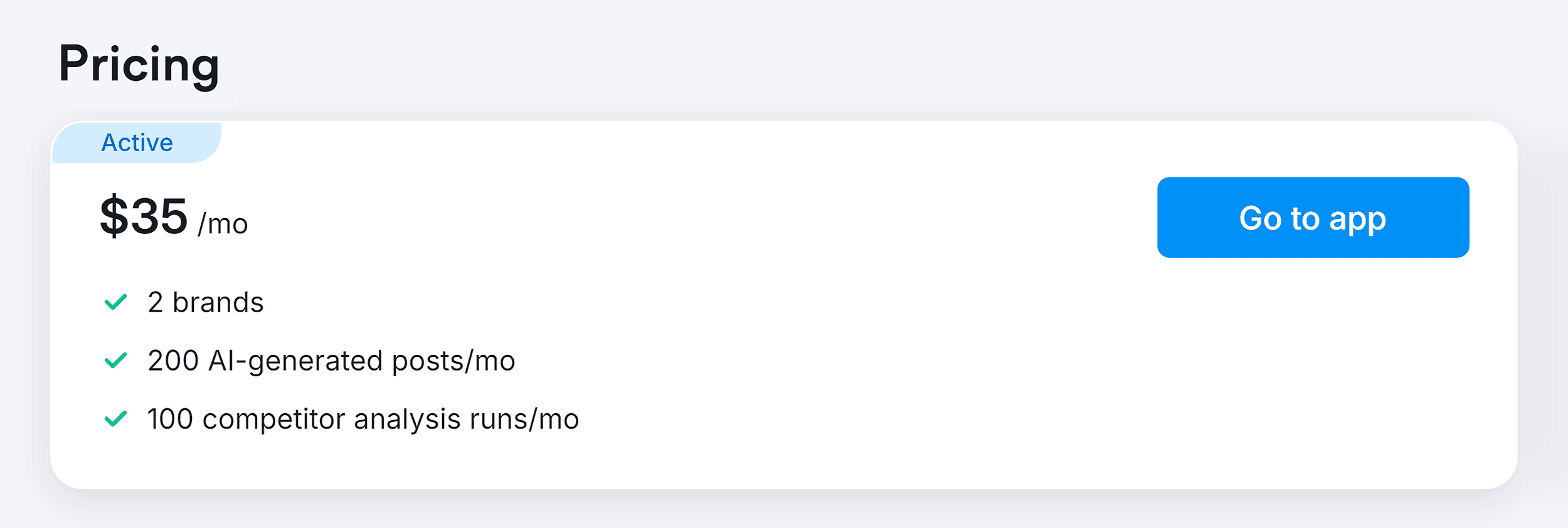 AI Social Content Generator – Pricing