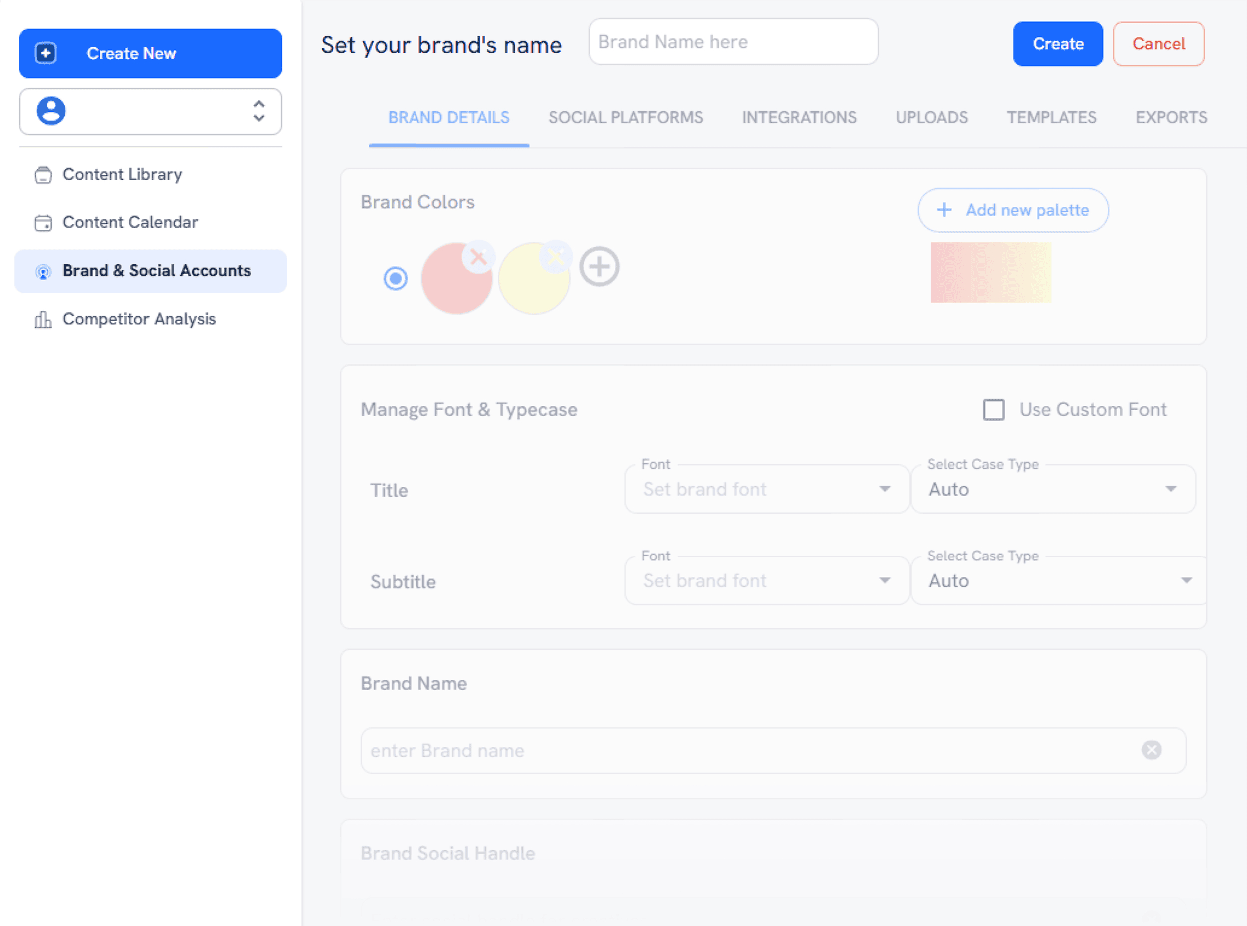 AI Social Content Generator – Set your brand