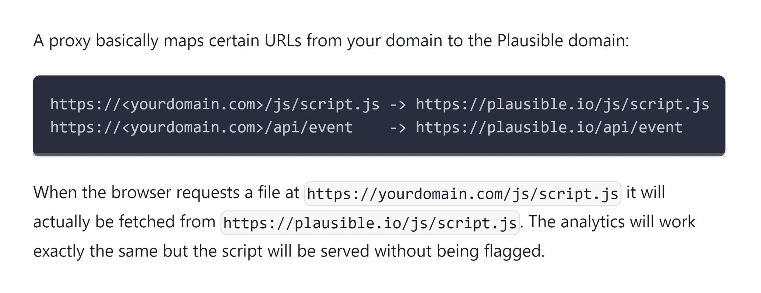 Plausible – Proxy script to override the blocker Plausible – Proxy script to override the blocker
