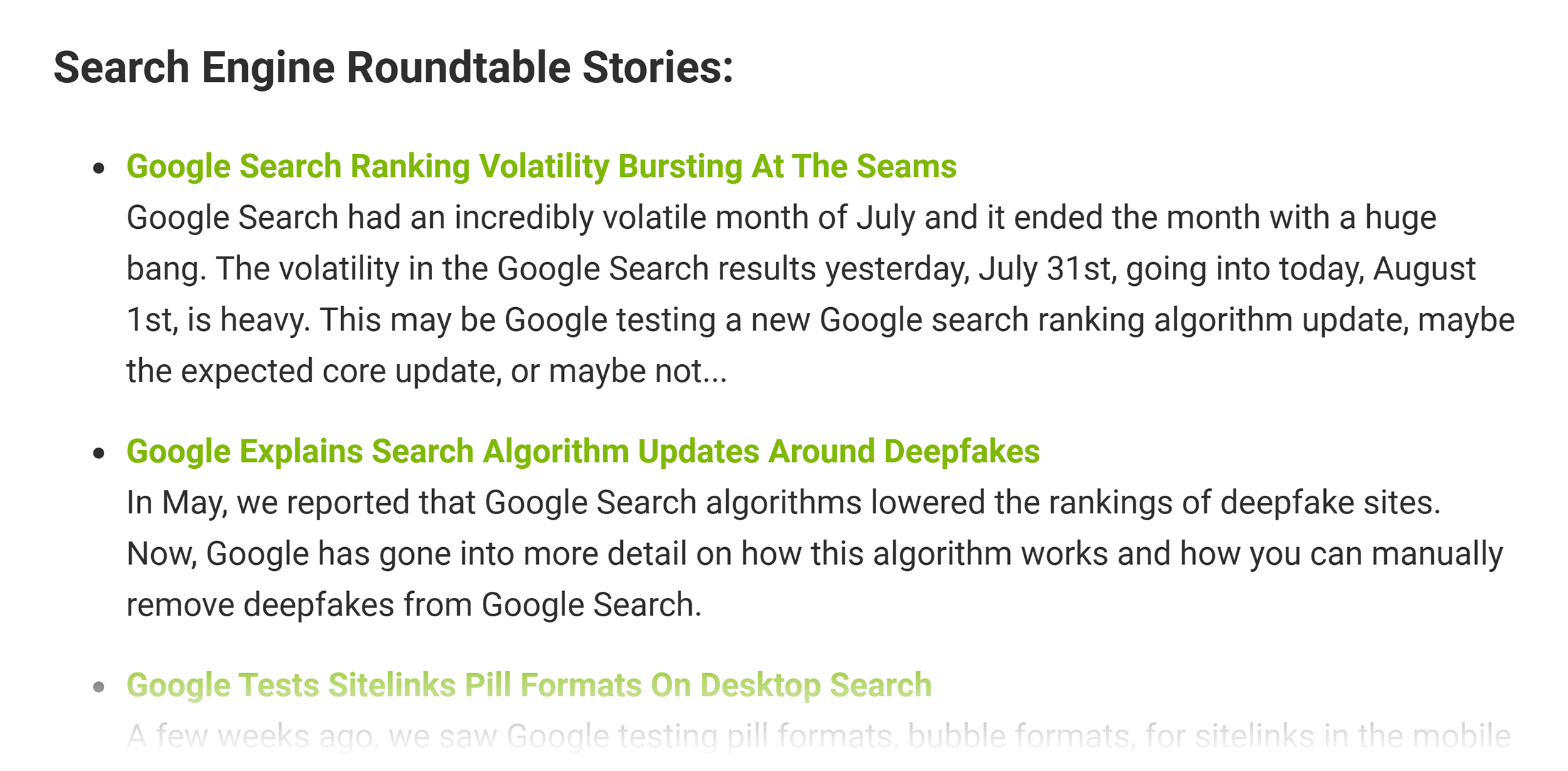 Search Engine Roundtable – Stories
