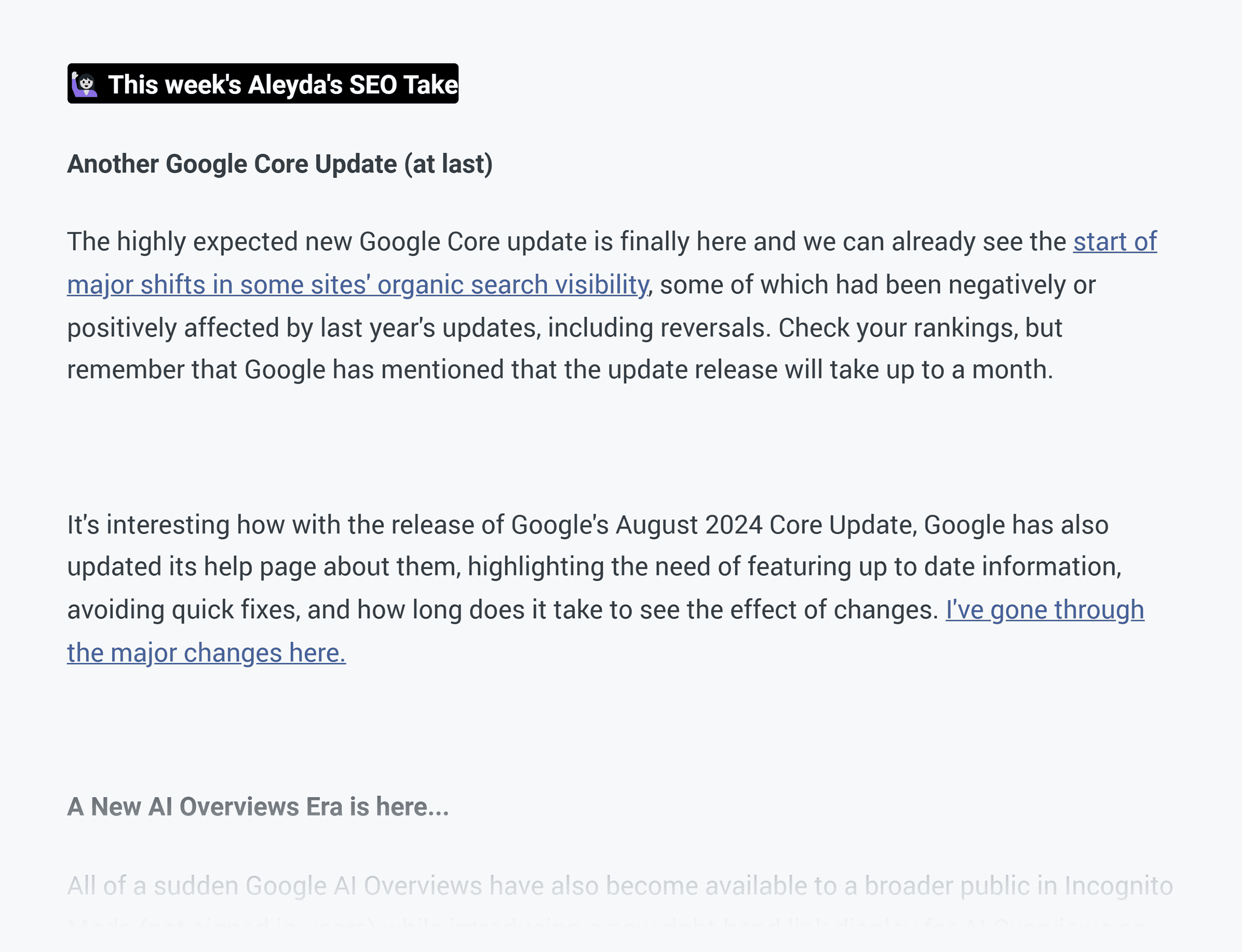 #SEOFOMO – Aleyda's Take