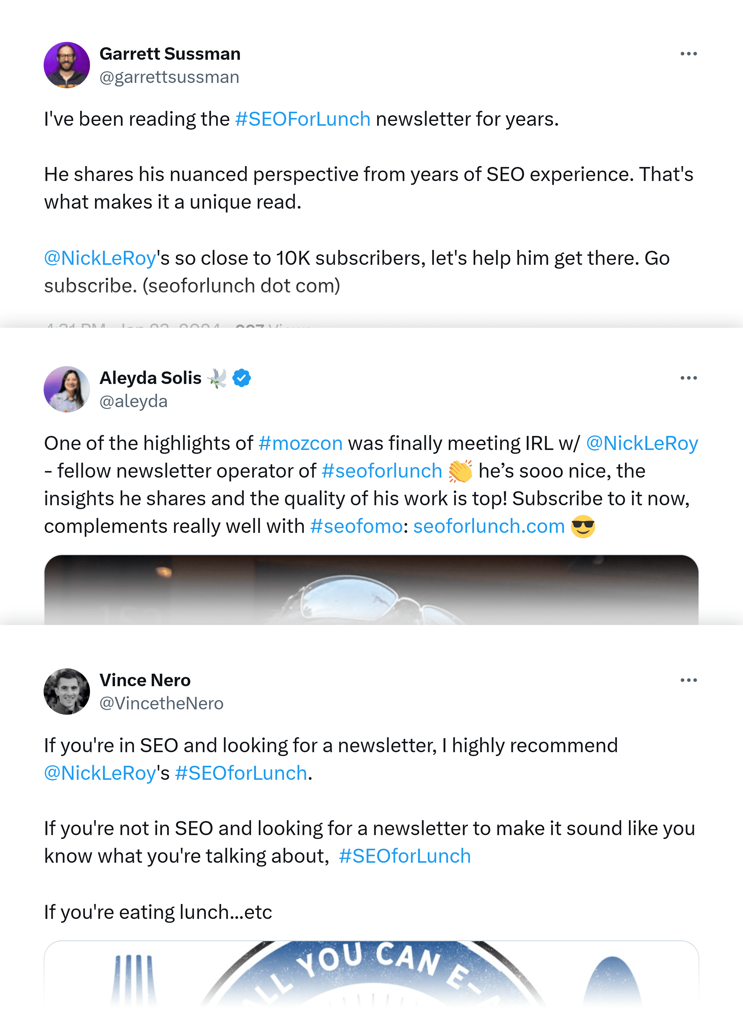 #SEOForLunch – Reader's comments