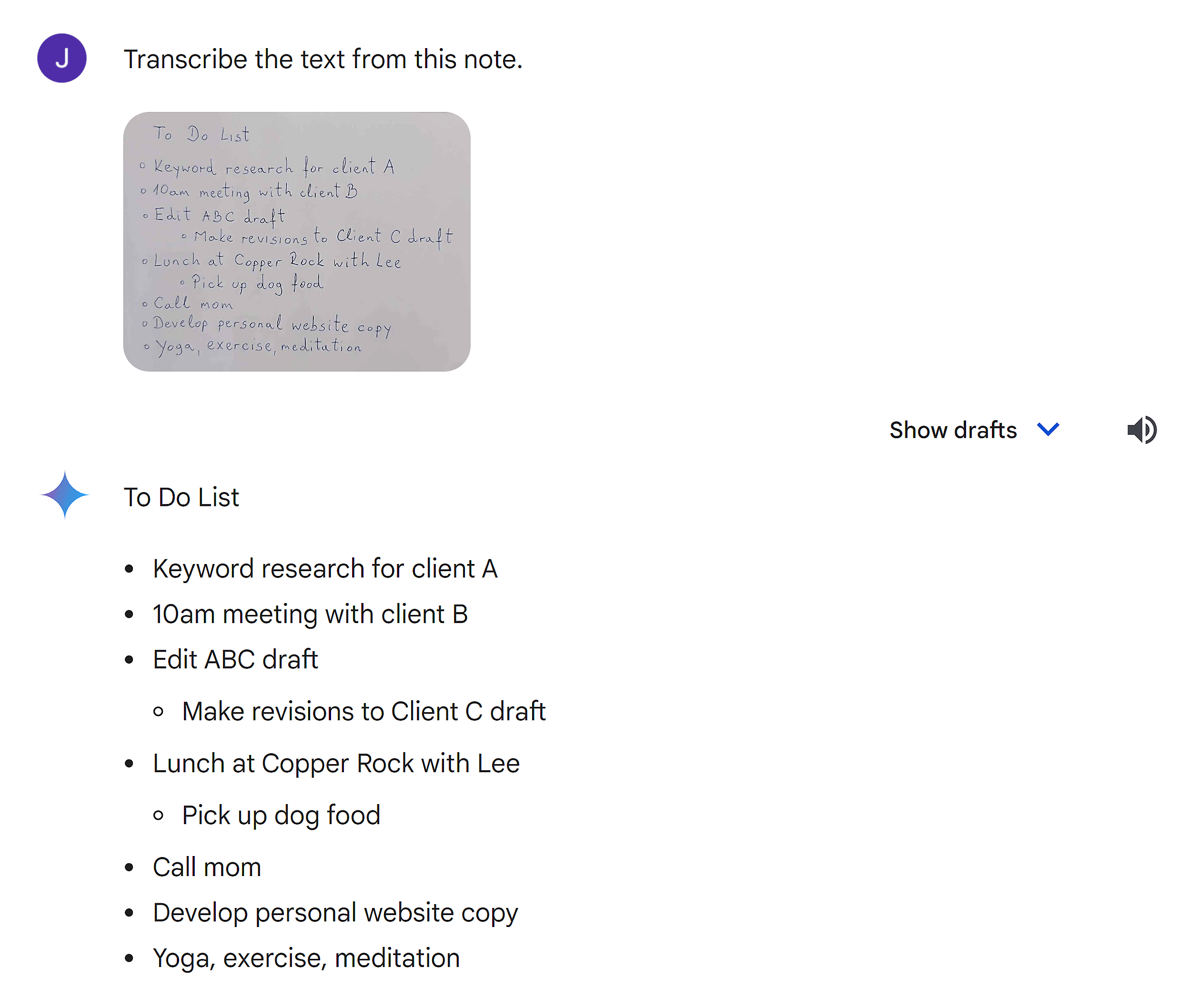 Gemini transcribed handwritten notes Gemini transcribed handwritten notes