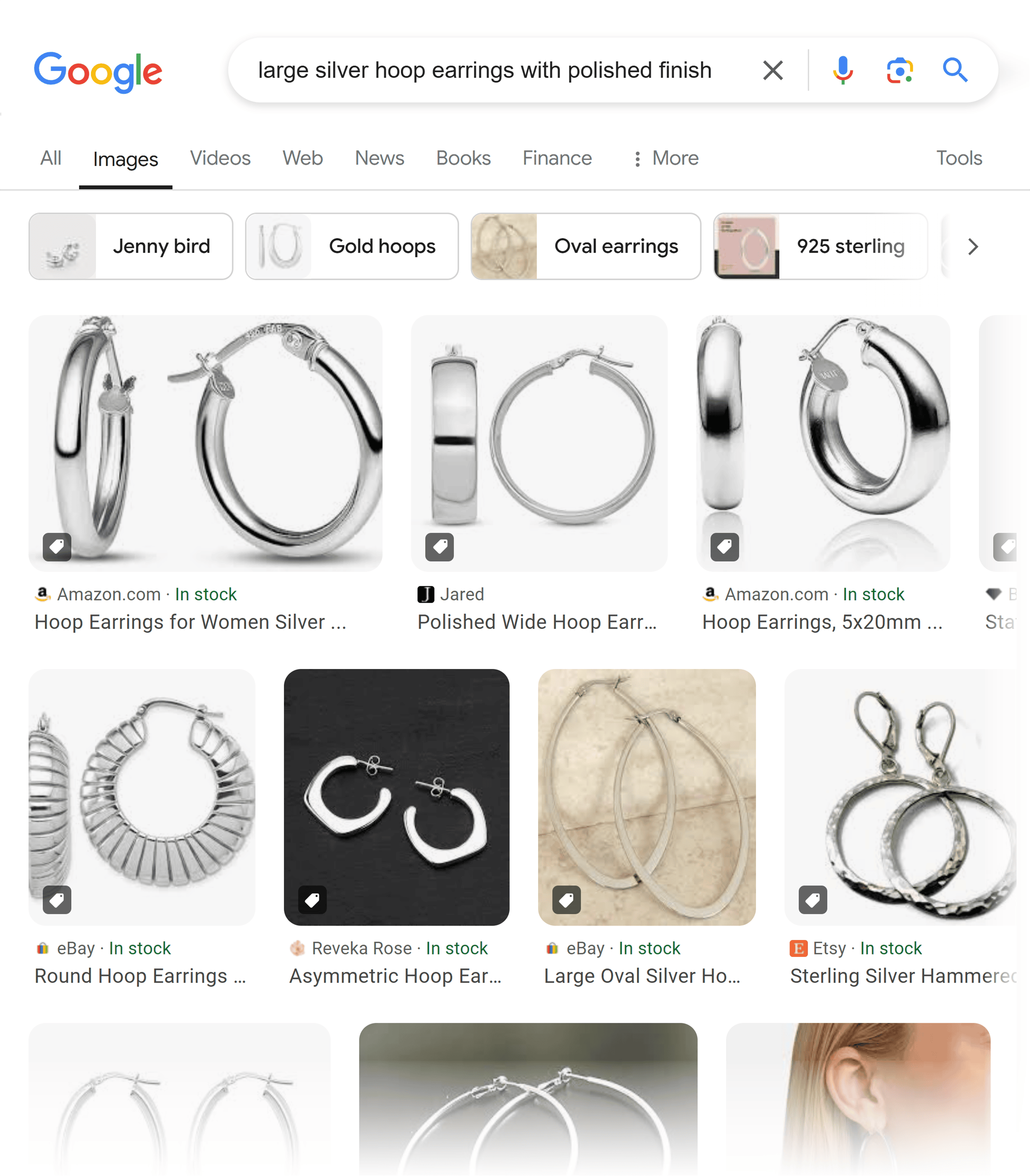 Google SERP – Images – Large silver hoop earrings with polished finish Google SERP – Images – Large silver hoop earrings with polished finish