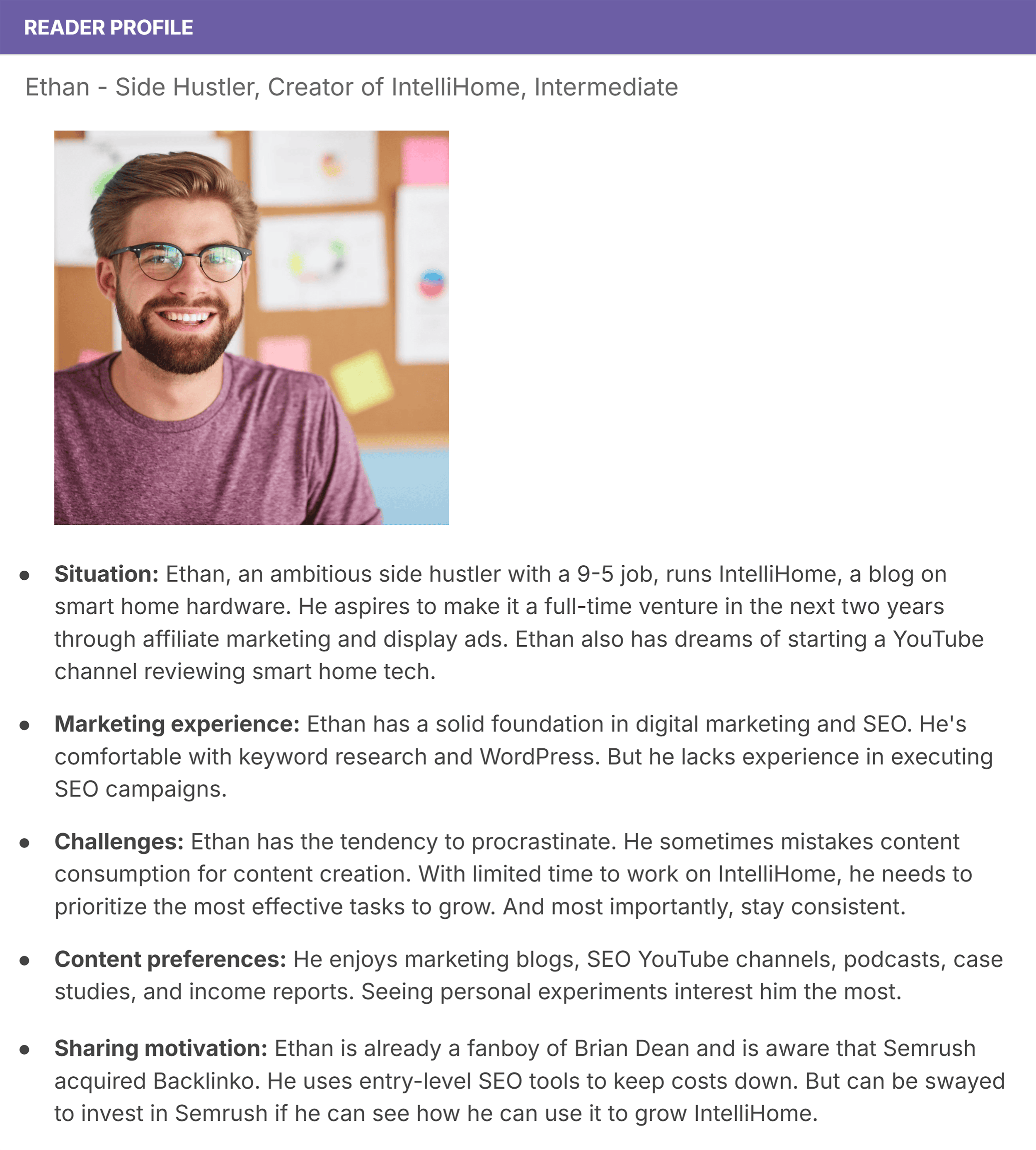 Reader profile – Key details Reader profile – Key details